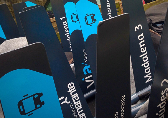 Sinalética para circuito de transportes urbanos de Amarante.